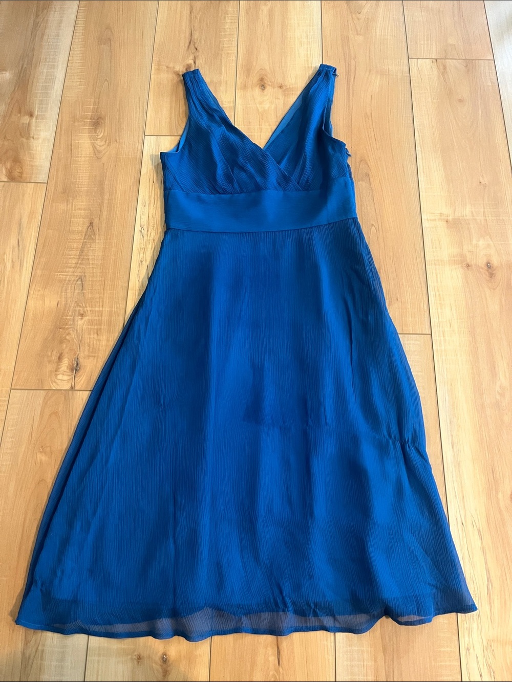 J. Crew Cobalt Blue V-Neck Sleeveless Midi Dress